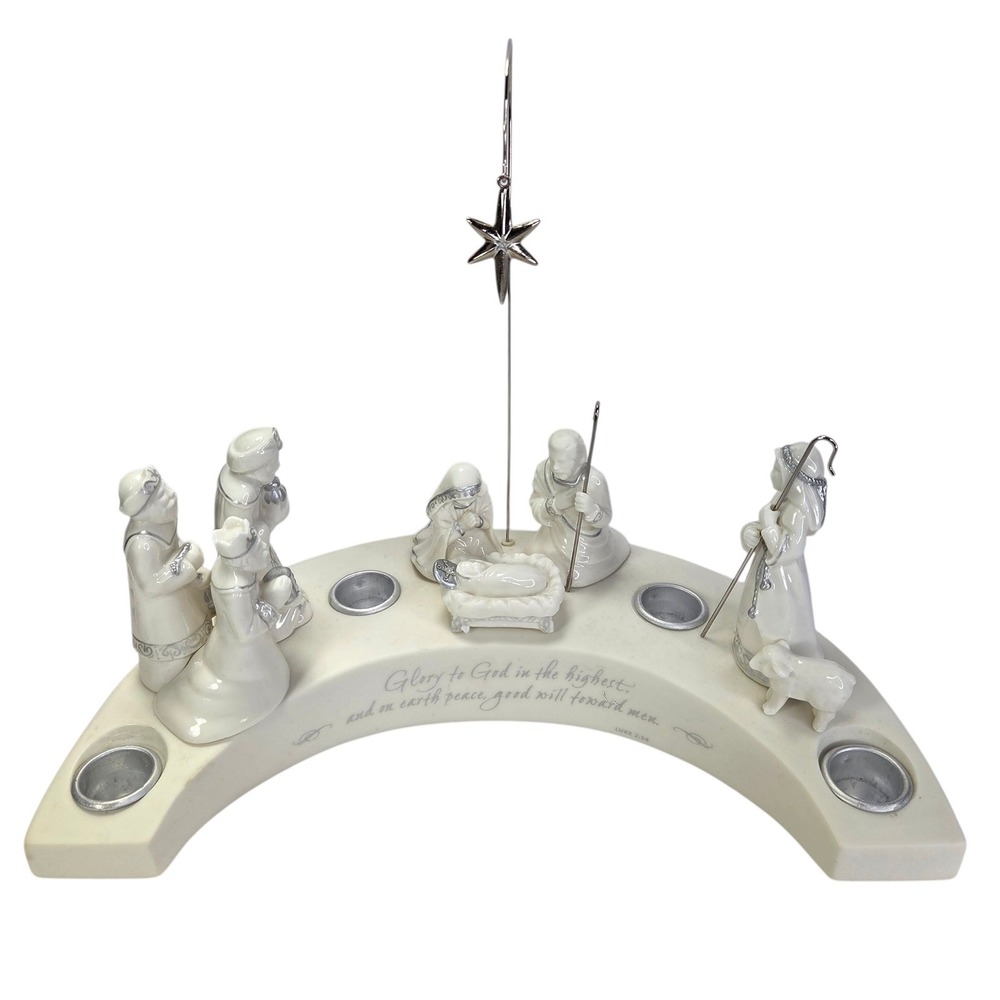 Hallmark Nativity Scene Advent Candle Holder Star Religious Christmas Decor